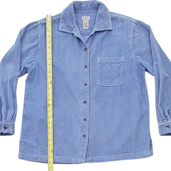 L.L.Bean Comfort Corduroy Shirt Jacket Shacket Cornflower Blue Size Medium - Picture 8 of 12